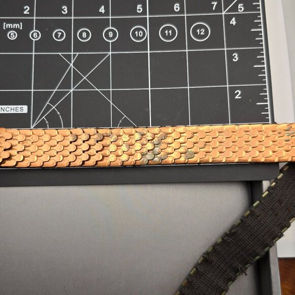 VTG Solid Copper Thunderbird Buckle w/ Stretch Belt 31" Native American Style - Picture 11 of 13